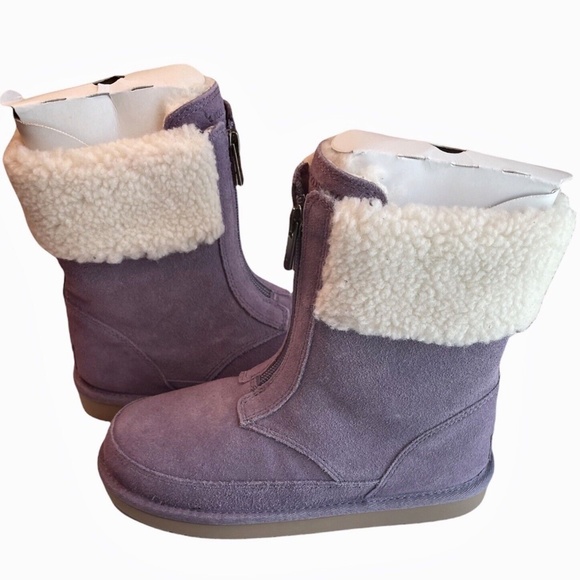 Koolaburra by UGG Girls Size 3 Lytta Purple Suede Front Zip Boots Youth - Picture 4 of 8